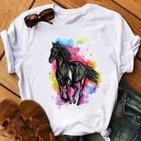 Women's T-shirt Short Sleeve T-shirts Printing Casual Animal main image 6