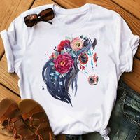 Women's T-shirt Short Sleeve T-shirts Printing Casual Animal main image 2