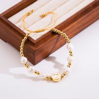 Fashion Cross Moon Heart Shape Rope Copper 18k Gold Plated Bracelets In Bulk sku image 7