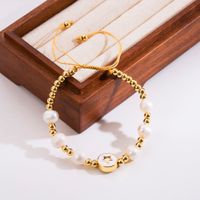 Fashion Cross Moon Heart Shape Rope Copper 18k Gold Plated Bracelets In Bulk sku image 6