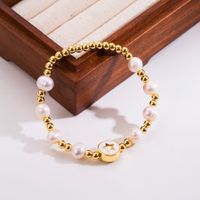 Fashion Cross Moon Heart Shape Rope Copper 18k Gold Plated Bracelets In Bulk sku image 8