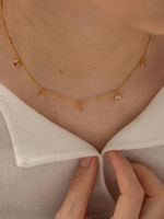 1 Piece Fashion Round Square Stainless Steel Plating Inlay Artificial Gemstones Necklace main image 1
