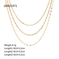 1 Stück Ins-stil Einfarbig Rostfreier Stahl Überzug Geschichtete Halskette sku image 1
