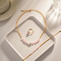 1 Stück Mode Irregulär Rostfreier Stahl Künstlicher Kristall Perlen Perle Überzug Halskette main image 5
