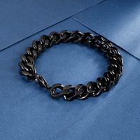 European And American Fashion Creative Titanium Steel Men's Lobster Buckle Cuban Link Chain Bracelet Stainless Steel Four-sided Grinding Bracelet main image 3