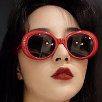 Fashion Solid Color Resin Round Frame Full Frame Women's Sunglasses main image 4