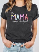 Frau T-shirt T-shirts Lässig Mama Brief main image 6