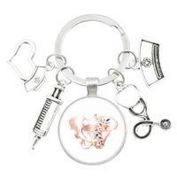 1 Pièce Rétro Humain Cœur Seringue Alliage Métal Unisexe Pendentif De Sac Porte-clés sku image 8