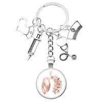 1 Piece Retro Human Heart Syringe Alloy Metal Unisex Bag Pendant Keychain sku image 7