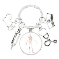 1 Piece Retro Human Heart Syringe Alloy Metal Unisex Bag Pendant Keychain sku image 12