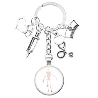 1 Piece Retro Human Heart Syringe Alloy Metal Unisex Bag Pendant Keychain sku image 13