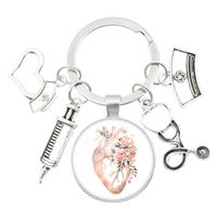 1 Piece Retro Human Heart Syringe Alloy Metal Unisex Bag Pendant Keychain sku image 14