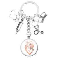 1 Piece Retro Human Heart Syringe Alloy Metal Unisex Bag Pendant Keychain sku image 15