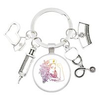 1 Pièce Rétro Humain Cœur Seringue Alliage Métal Unisexe Pendentif De Sac Porte-clés sku image 18