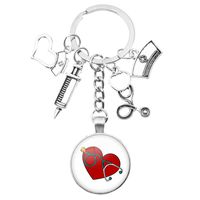 1 Piece Retro Human Heart Syringe Alloy Metal Unisex Bag Pendant Keychain sku image 21