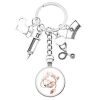 1 Piece Retro Human Heart Syringe Alloy Metal Unisex Bag Pendant Keychain sku image 33