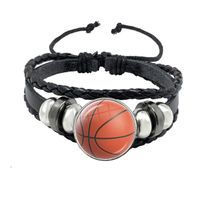 Fashion National Flag Ball Pu Leather Knitting Unisex Bracelets main image 3