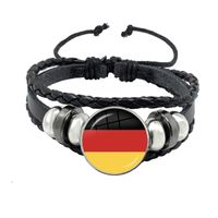 Fashion National Flag Ball Pu Leather Knitting Unisex Bracelets sku image 10