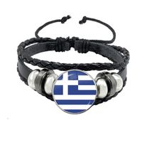 Moda Bandera Nacional Bola Cuero Sintético Tejido De Punto Unisexo Pulsera sku image 23