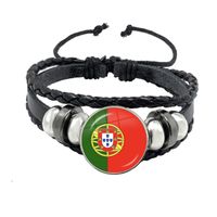 Moda Bandera Nacional Bola Cuero Sintético Tejido De Punto Unisexo Pulsera sku image 22