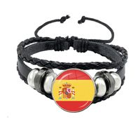 Moda Bandera Nacional Bola Cuero Sintético Tejido De Punto Unisexo Pulsera sku image 26