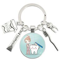 Cartoon Style Teeth Alloy Glass Unisex Bag Pendant Keychain main image 1