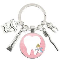 Cartoon Style Teeth Alloy Glass Unisex Bag Pendant Keychain sku image 8