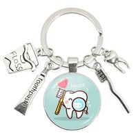 Cartoon Style Teeth Alloy Glass Unisex Bag Pendant Keychain sku image 10