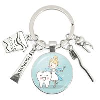 Cartoon Style Teeth Alloy Glass Unisex Bag Pendant Keychain sku image 5