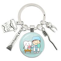 Cartoon Style Teeth Alloy Glass Unisex Bag Pendant Keychain sku image 6