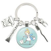 Cartoon Style Teeth Alloy Glass Unisex Bag Pendant Keychain sku image 2