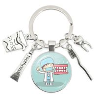 Cartoon Style Teeth Alloy Glass Unisex Bag Pendant Keychain sku image 9