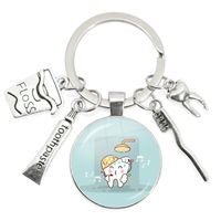 Cartoon Style Teeth Alloy Glass Unisex Bag Pendant Keychain sku image 12