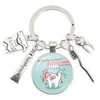 Cartoon Style Teeth Alloy Glass Unisex Bag Pendant Keychain sku image 19