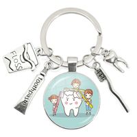 Cartoon Style Teeth Alloy Glass Unisex Bag Pendant Keychain sku image 28