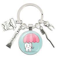 Cartoon Style Teeth Alloy Glass Unisex Bag Pendant Keychain sku image 32