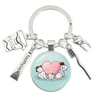 Cartoon Style Teeth Alloy Glass Unisex Bag Pendant Keychain sku image 34