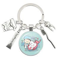 Cartoon Style Teeth Alloy Glass Unisex Bag Pendant Keychain sku image 38