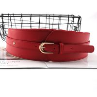 Elegant Solid Color Pu Leather Women's Leather Belts 1 Piece main image 2