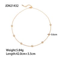 1 Piece Fashion Round Stainless Steel Plating Inlay Zircon Necklace main image 2
