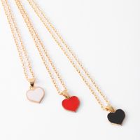 1 Piece Simple Style Heart Shape Alloy Enamel Plating Gold Plated Women's Pendant Necklace main image 1