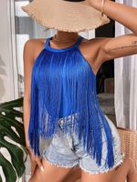Hot Sale Solid Color Sleeveless Halter Top Ladies Beach Swimsuit main image 5