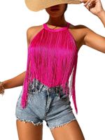 Hot Sale Solid Color Sleeveless Halter Top Ladies Beach Swimsuit main image 6