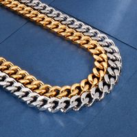 European And American Popular Encryption Dragon Head Buckle Cuban Link Chain Bracelet Stainless Steel Men's Jewelry Titanium Steel Four-side Grinding Necklace main image 8