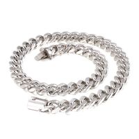 European And American Popular Encryption Dragon Head Buckle Cuban Link Chain Bracelet Stainless Steel Men's Jewelry Titanium Steel Four-side Grinding Necklace sku image 1