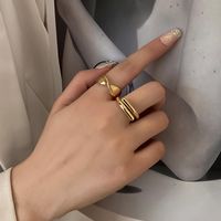 1 Piece Simple Style Geometric Silver Plated Women's Open Ring main image 2