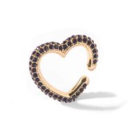 Wholesale Jewelry Fashion C Shape Pentagram Heart Shape Alloy Rhinestones Plating Inlay Ear Clips sku image 9