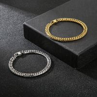 1 Piece Hip-hop Solid Color Titanium Steel Plating 18k Gold Plated Men's Bracelets main image 8