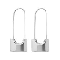 1 Pair Fashion Lock Titanium Steel Plating Drop Earrings main image 9