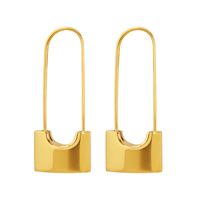 1 Pair Fashion Lock Titanium Steel Plating Drop Earrings main image 10